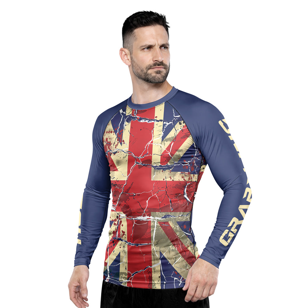 Rashninja United Kingdom Flag Men's Long Sleeve Rash Guard