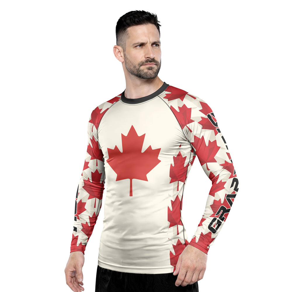 Rashninja Patriot Canada Flag Men's Long Sleeve Rash Guard
