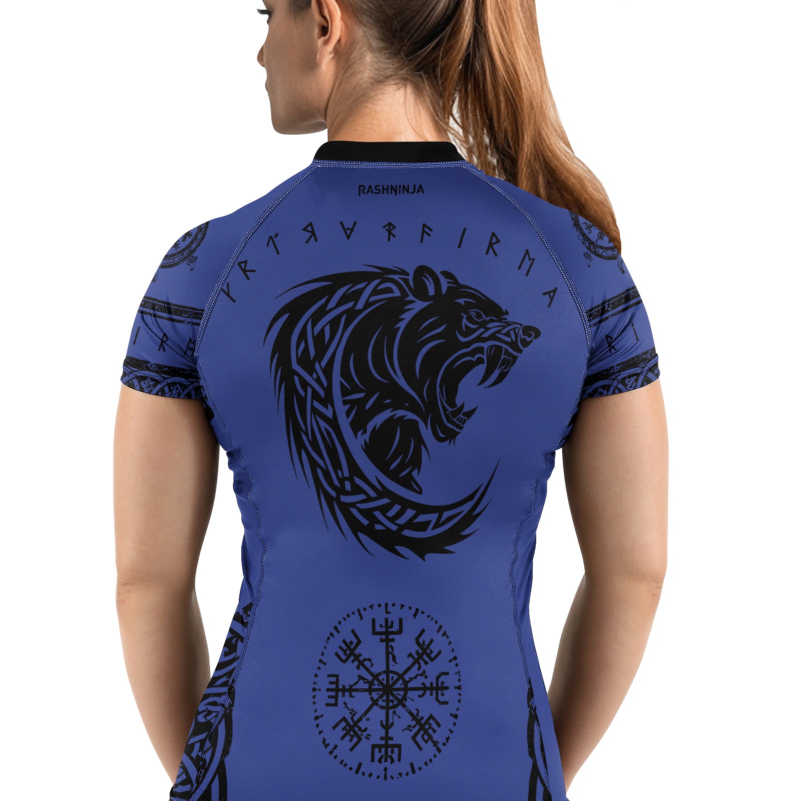 Rashninja Yggdrasil Bear Viking Women's Short Sleeve Rash Guard