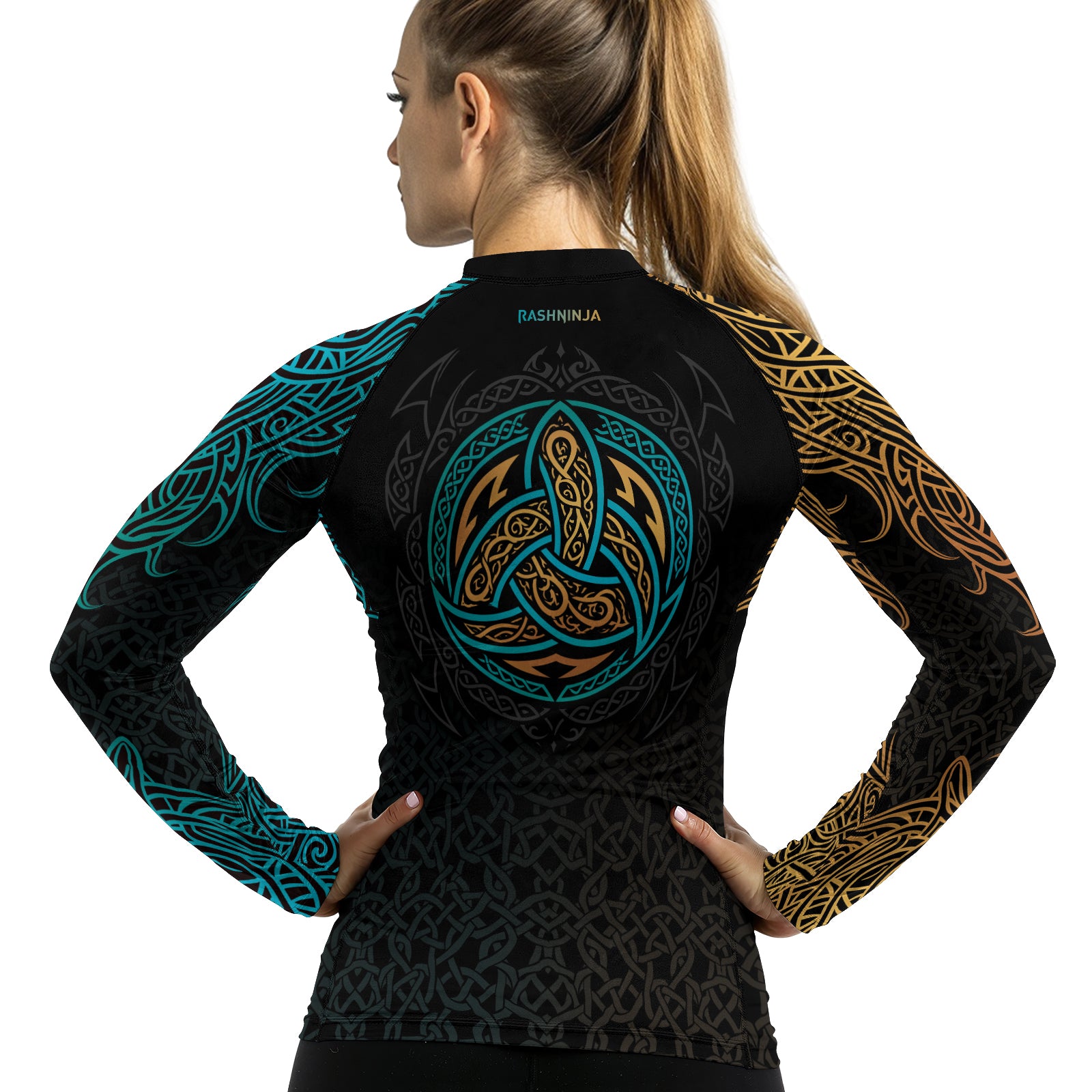 Rashninja Norse Viking Wolf Women's Long Sleeve Rash Guard
