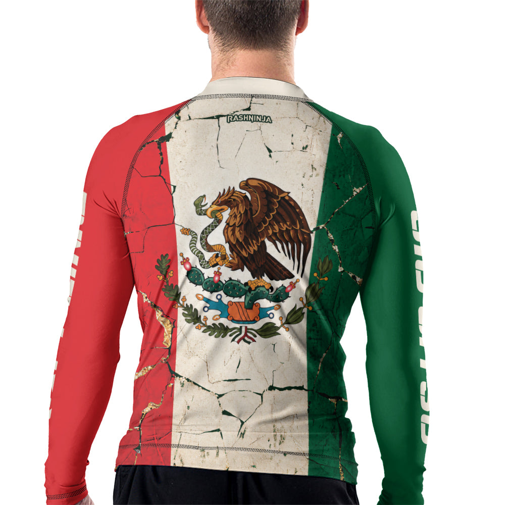 Rashninja Patriot Mexico Flag Men's Long Sleeve Rash Guard