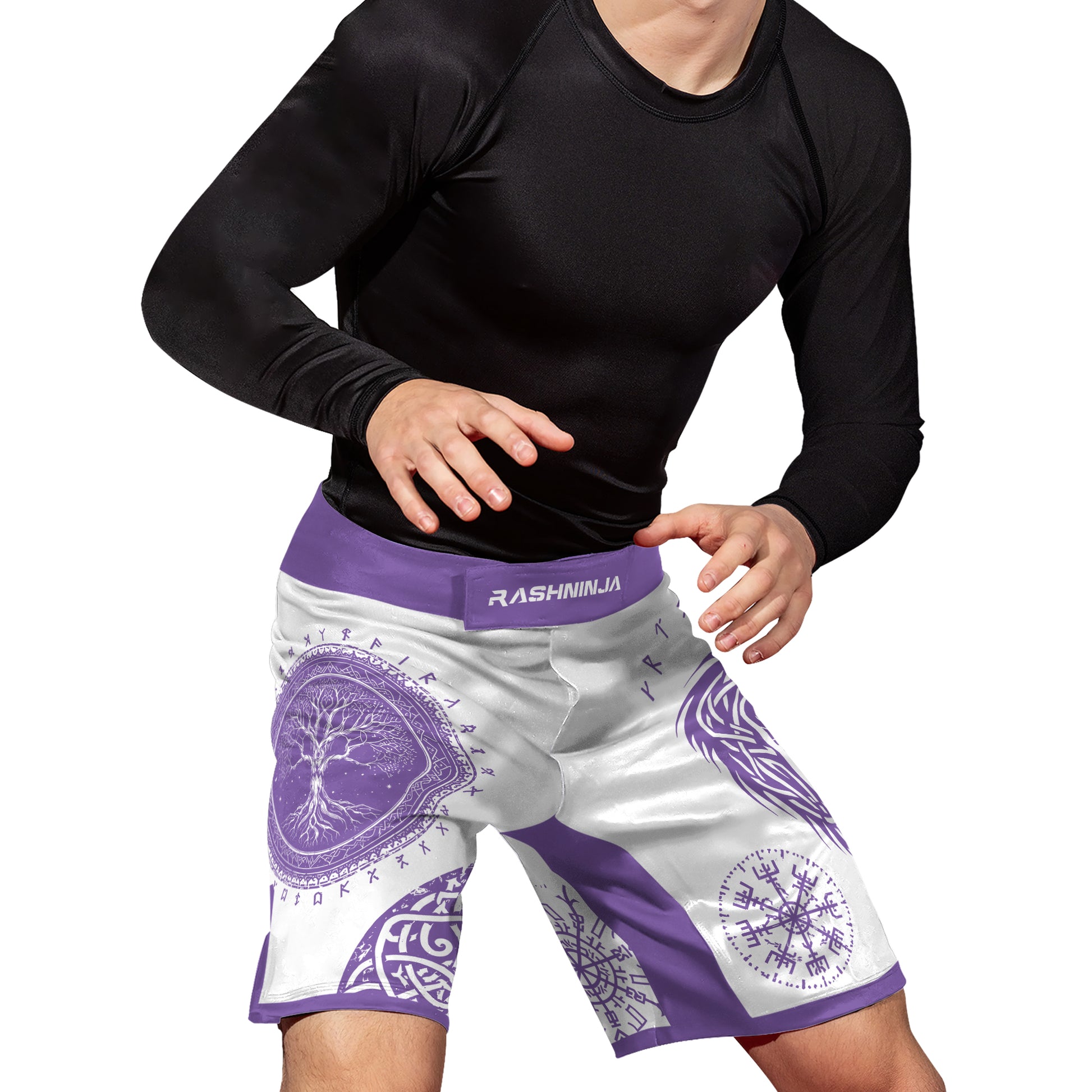 Rashninja Yggdrasil Bear Viking Men's Fight Shorts