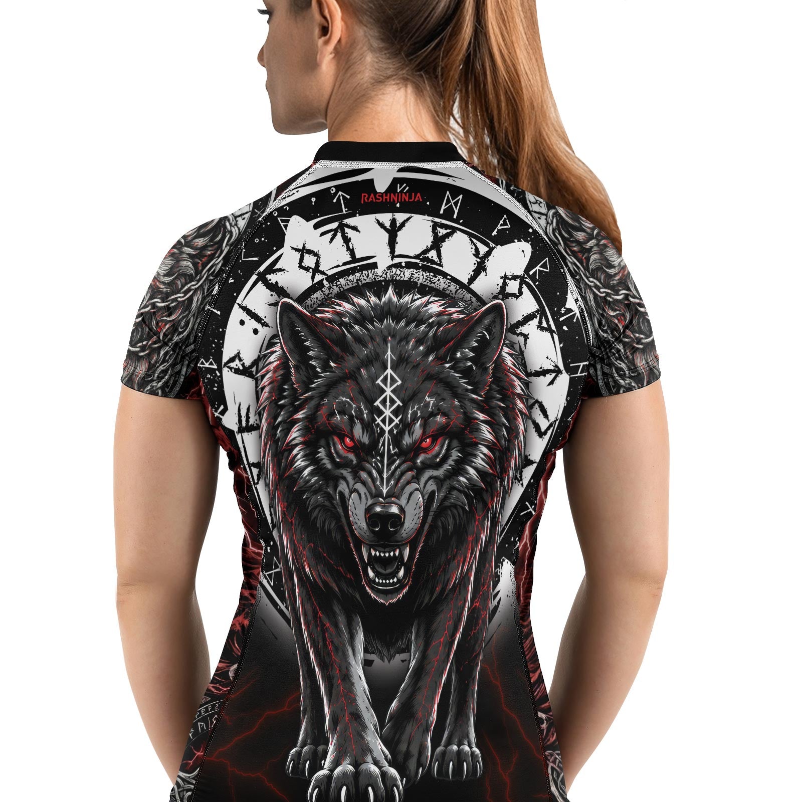 Rashninja Blood Fenrir Wolf Women's Long Sleeve Rash Guard