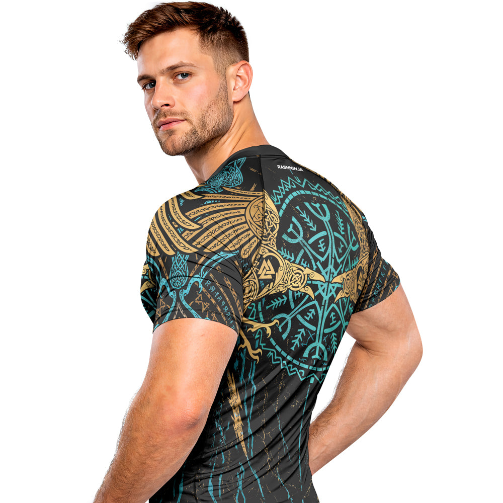 Rashninja Viking Raven Men's Short Sleeve Rash Guard