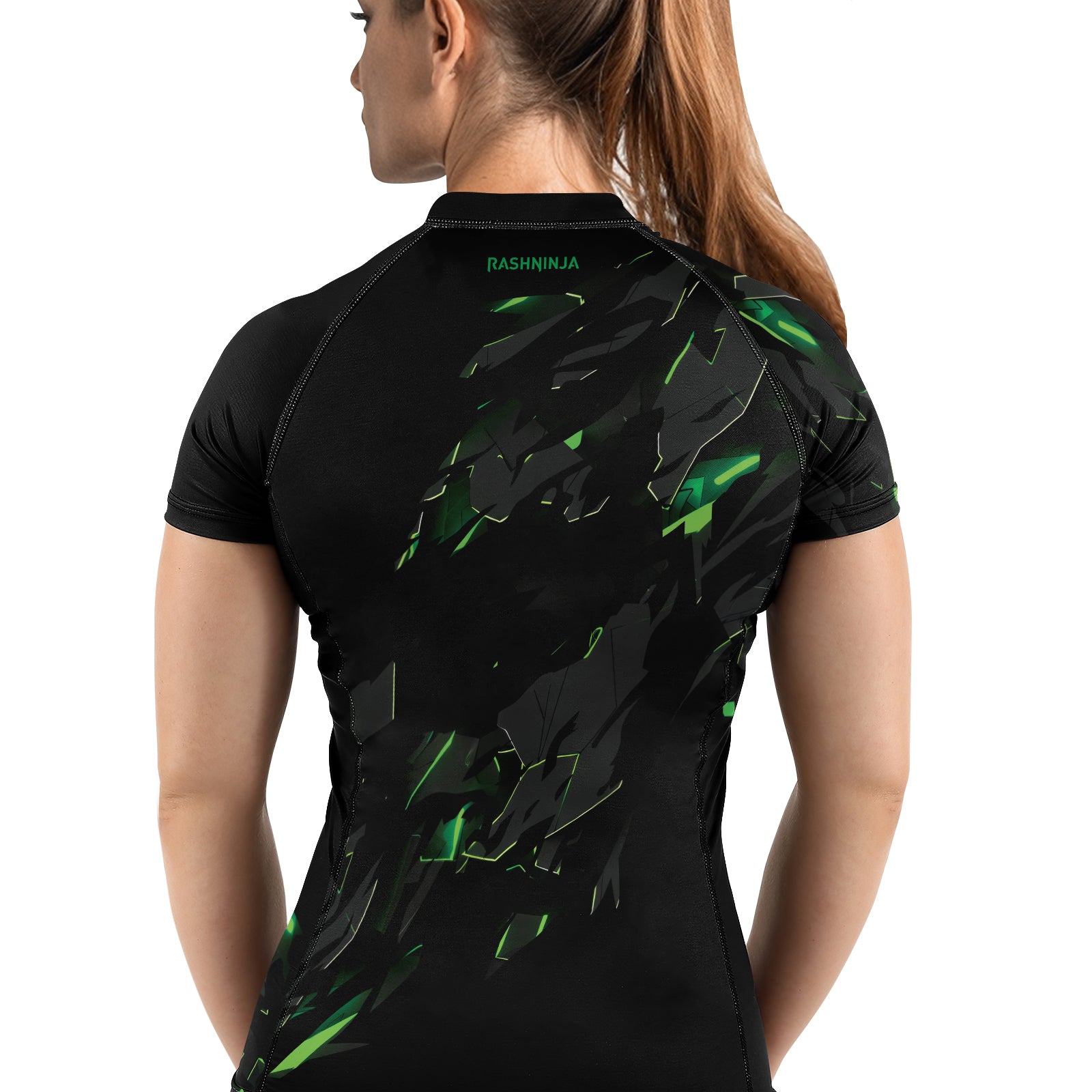Rashninja Cyber Fracture Women's Short Sleeve Rash Guard