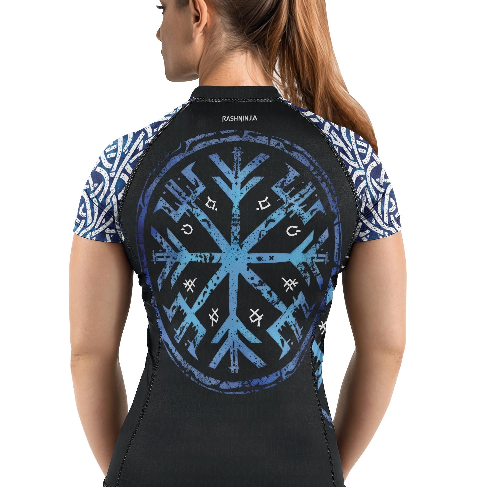 Rashninja Viking Helm of Awe Women's Short Sleeve Rash Guard