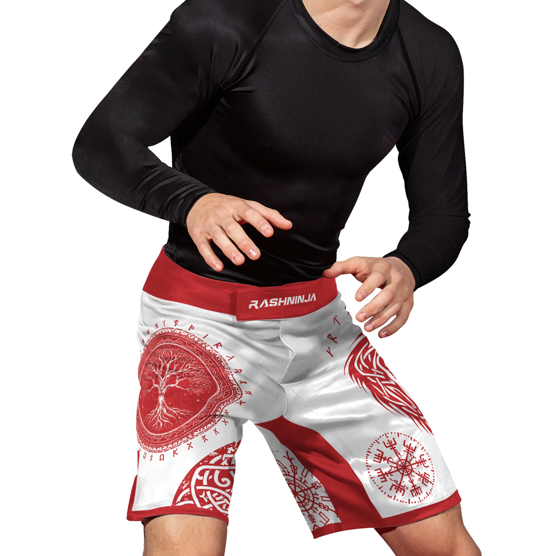 Rashninja Yggdrasil Bear Viking Men's Fight Shorts