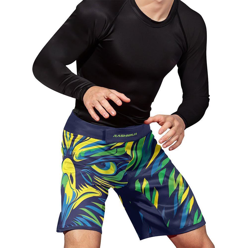 Rashninja Patriot Brazil Flag Men's Fight Shorts