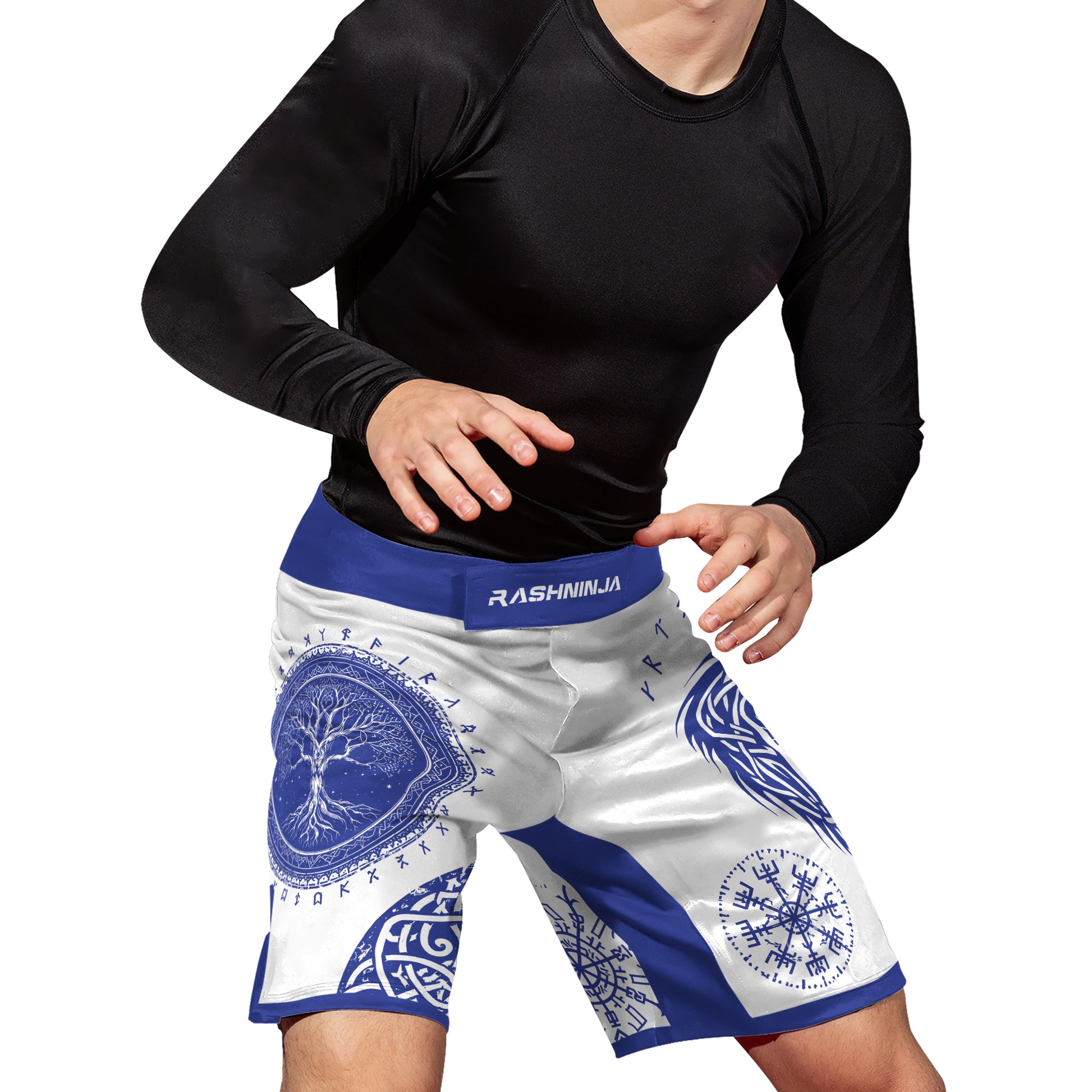 Rashninja Yggdrasil Bear Viking Men's Fight Shorts