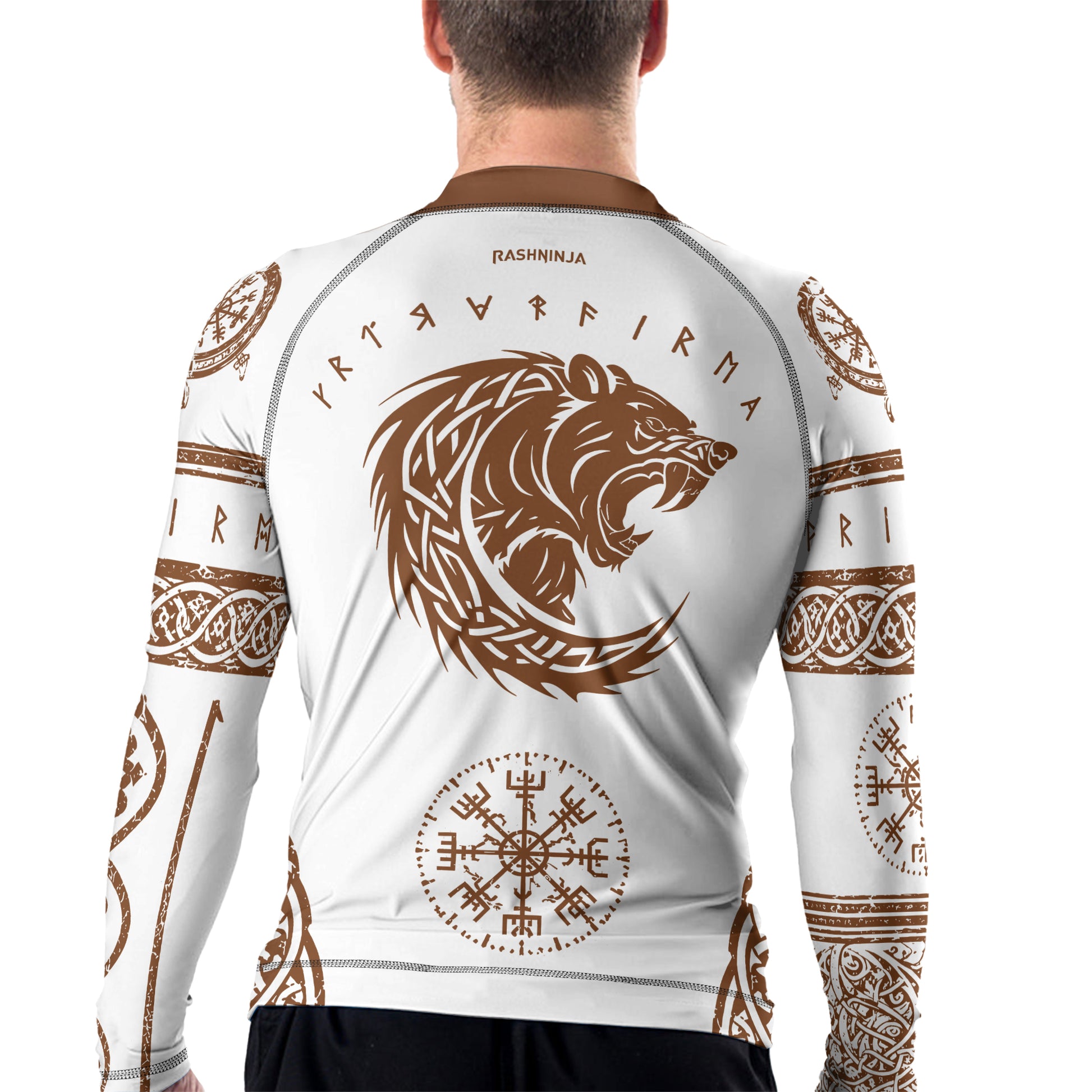 Rashninja Yggdrasil Bear Viking Men's Long Sleeve Rash Guard