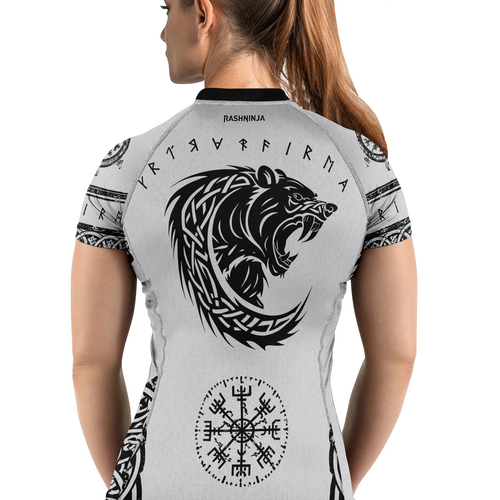 Rashninja Yggdrasil Bear Viking Women's Short Sleeve Rash Guard