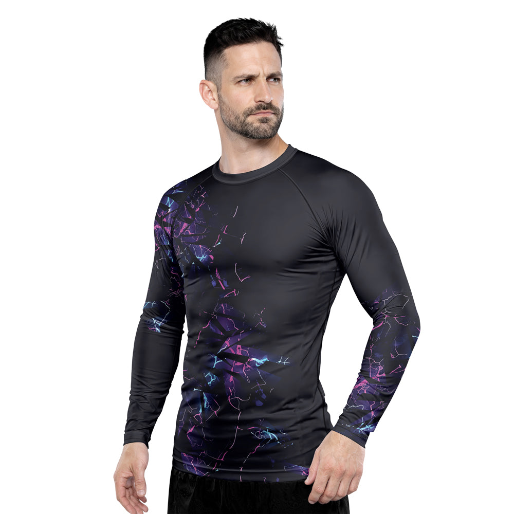 Rashninja Cyber Lightning Men's Long Sleeve Rash Guard