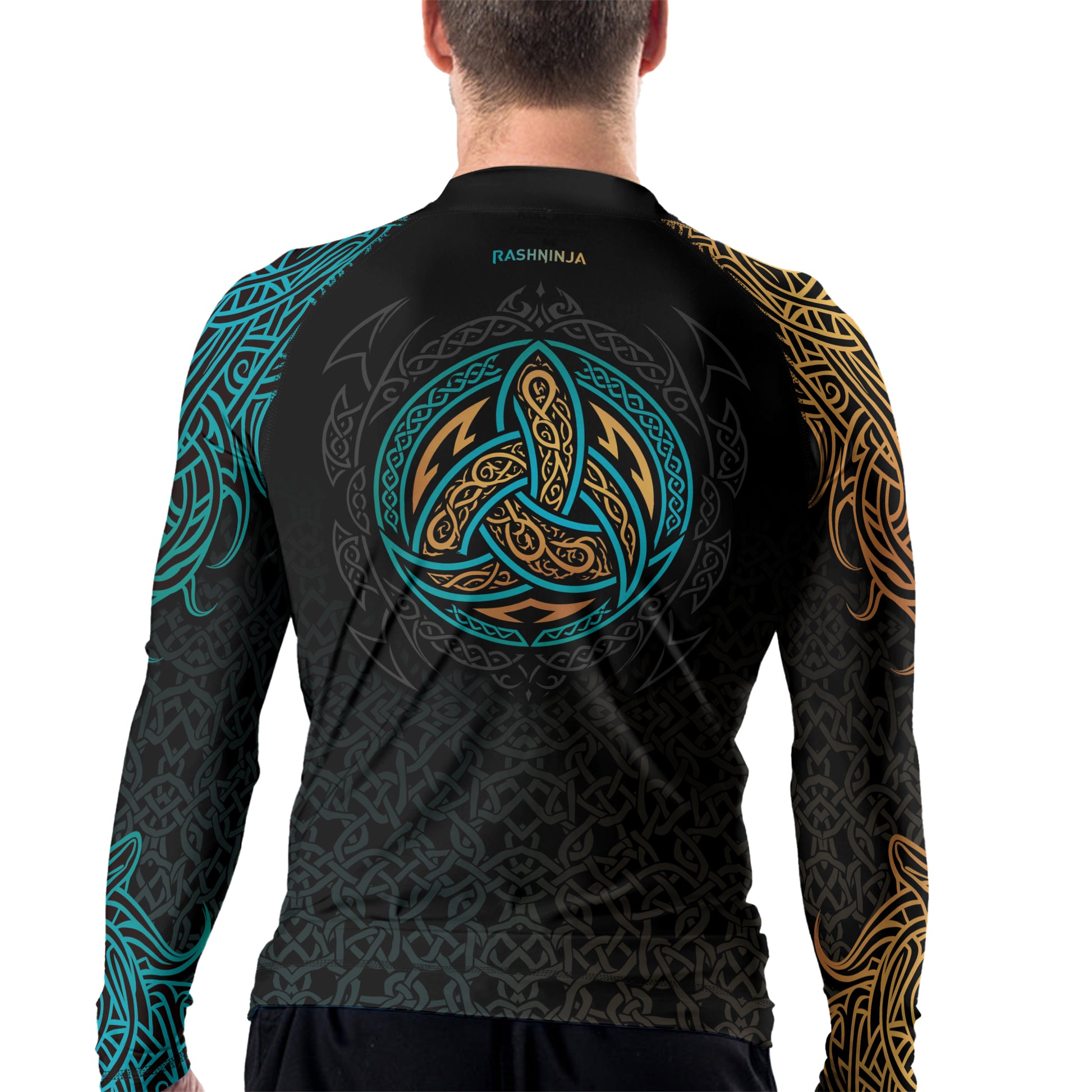 Rashninja Norse Viking Wolf Men's Long Sleeve Rash Guard