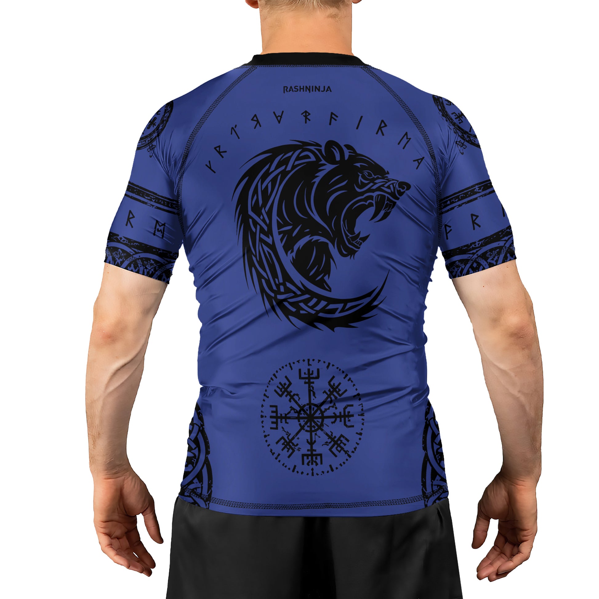 Rashninja Yggdrasil Bear Viking Men's Short Sleeve Rash Guard