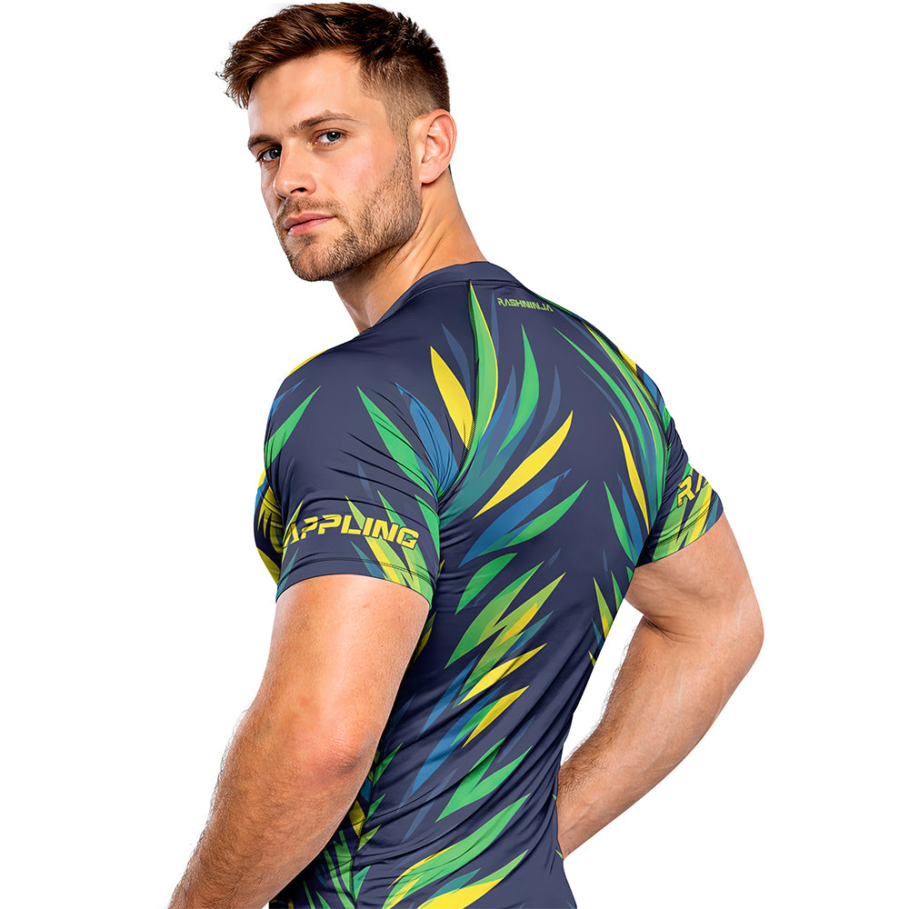 Rashninja Patriot Mexico Flag Men's Short Sleeve Rash Guard