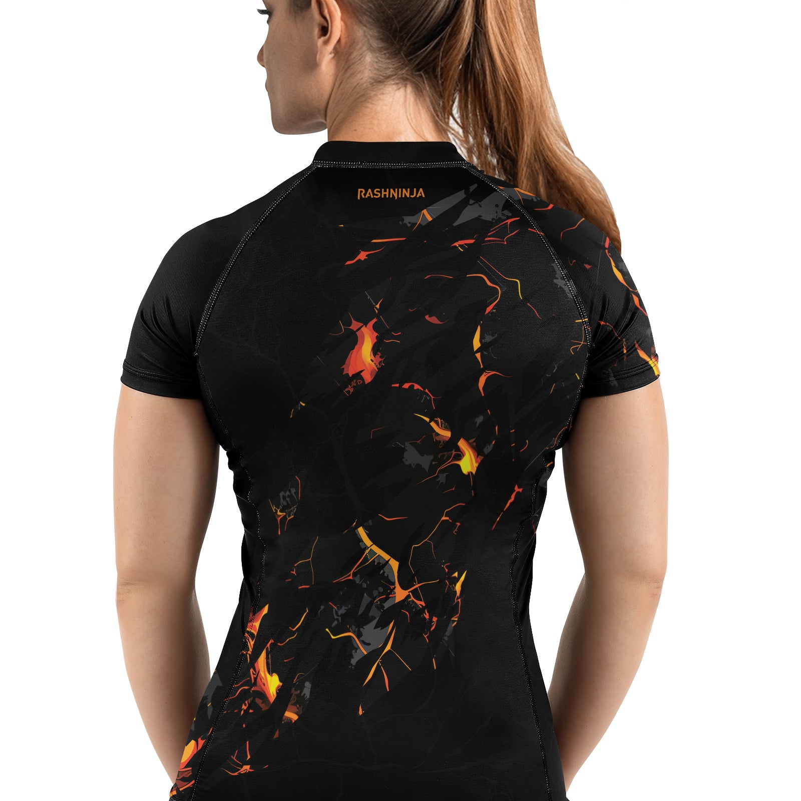 Rashninja Cyber Lava Women's Short Sleeve Rash Guard