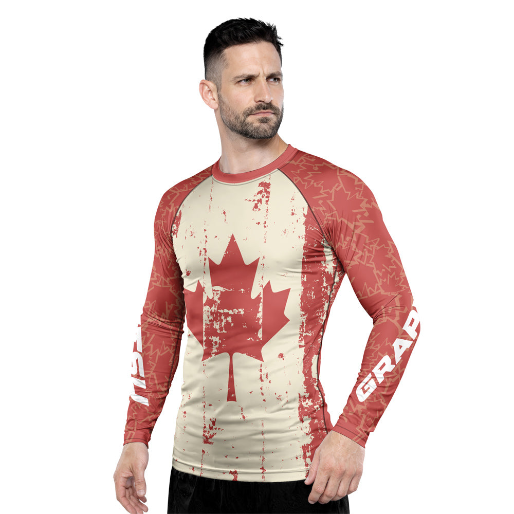 Rashninja Patriot Canada Flag Men's Long Sleeve Rash Guard