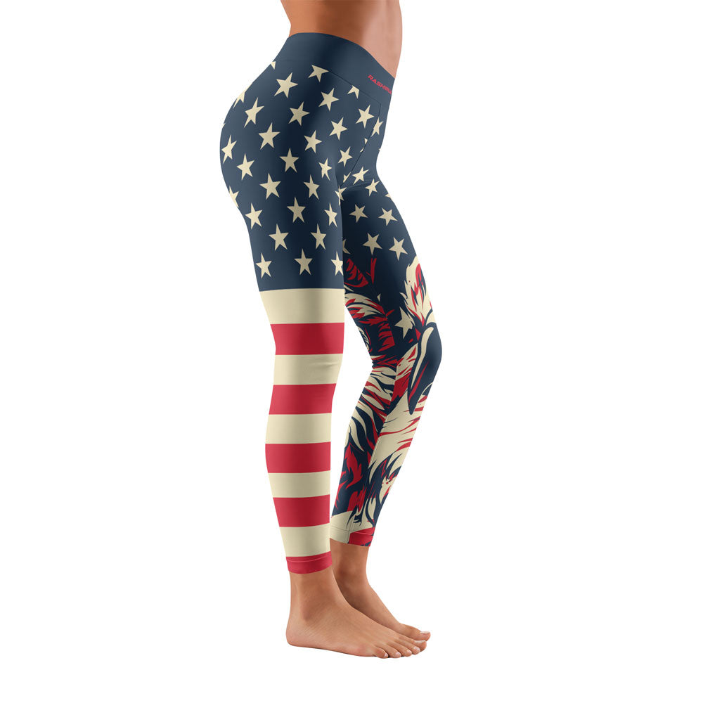 Rashninja Patriotic Eagle Flames Women's Leggings