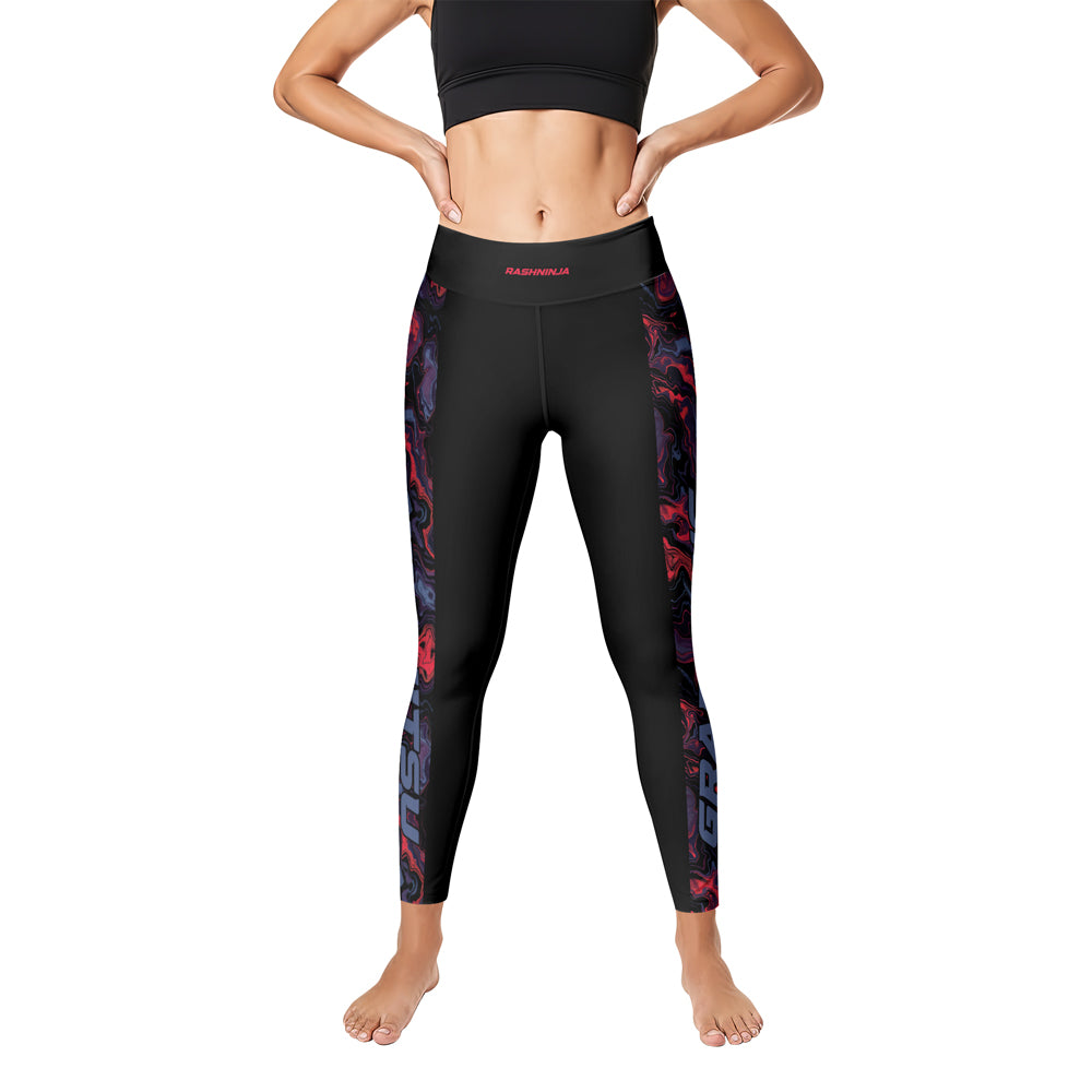 Rashninja Red Cyber Marble Women's Leggings