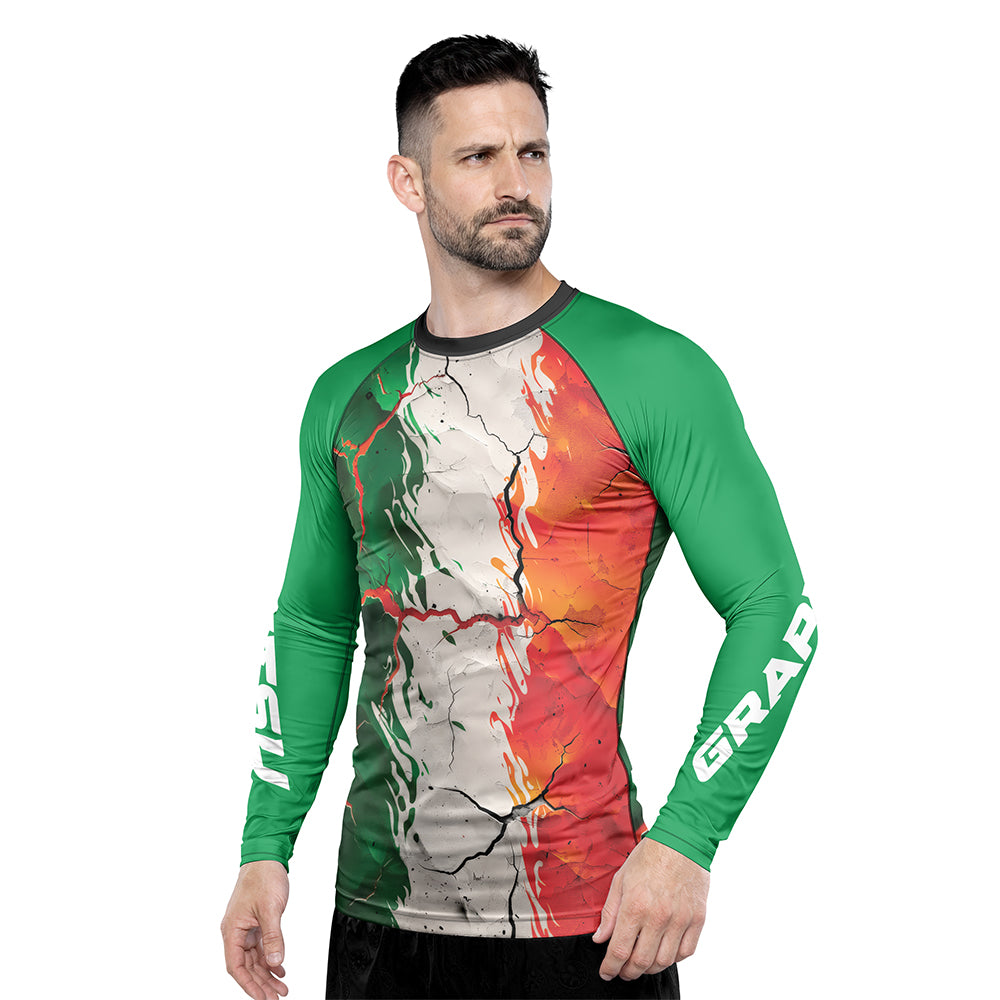 Rashninja Patriot Mexico Flag Men's Long Sleeve Rash Guard