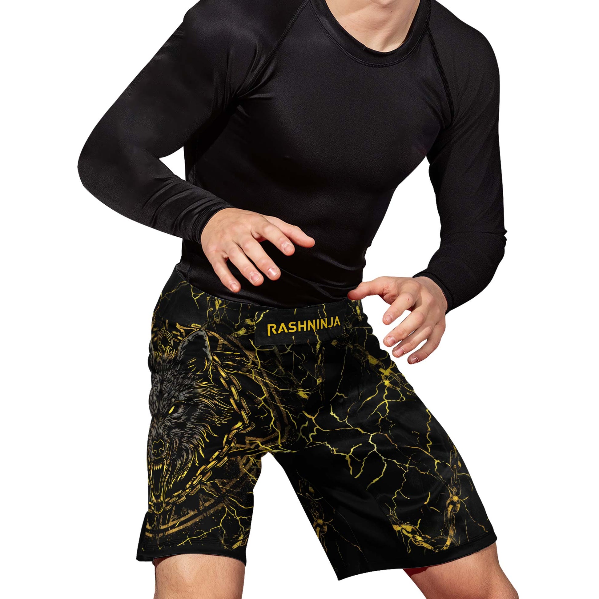 Rashninja Viking Fenrir Wol Men's Fight Shorts