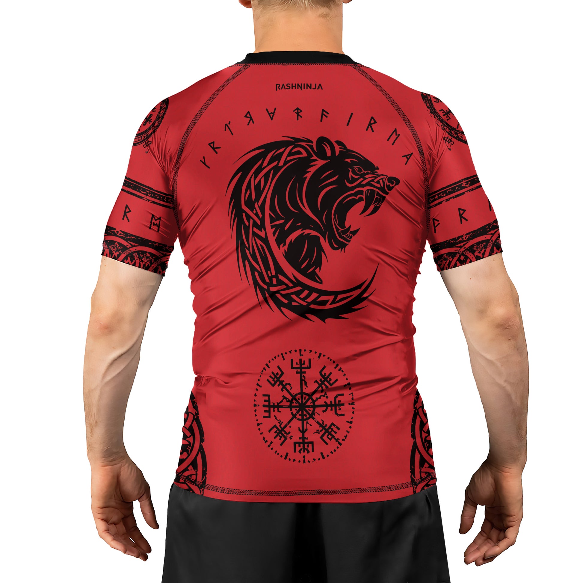 Rashninja Yggdrasil Bear Viking Men's Short Sleeve Rash Guard