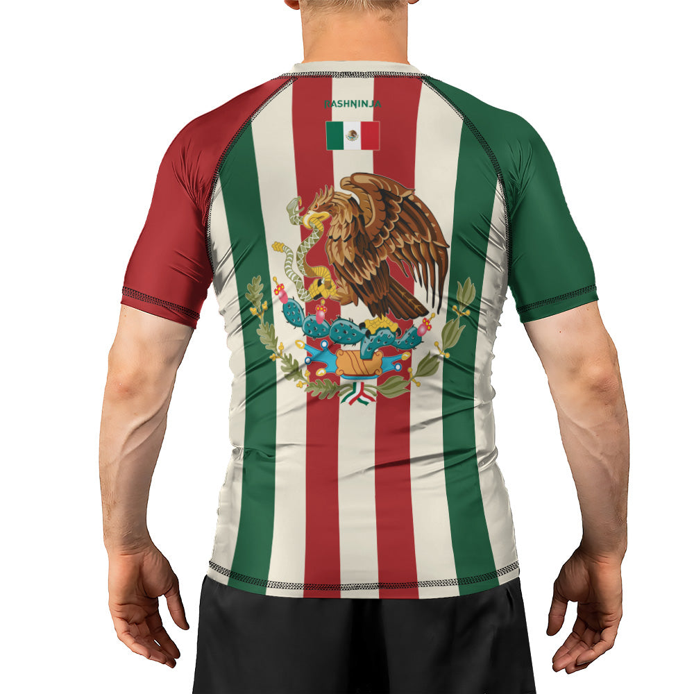 Rashninja Patriot Mexico Flag Men's Short Sleeve Rash Guard