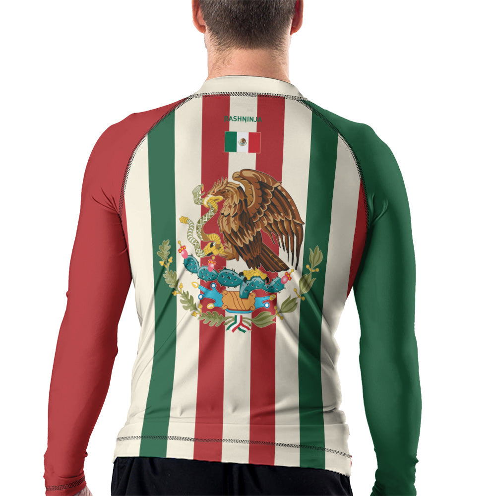 Rashninja Patriot Mexico Flag Men's Long Sleeve Rash Guard
