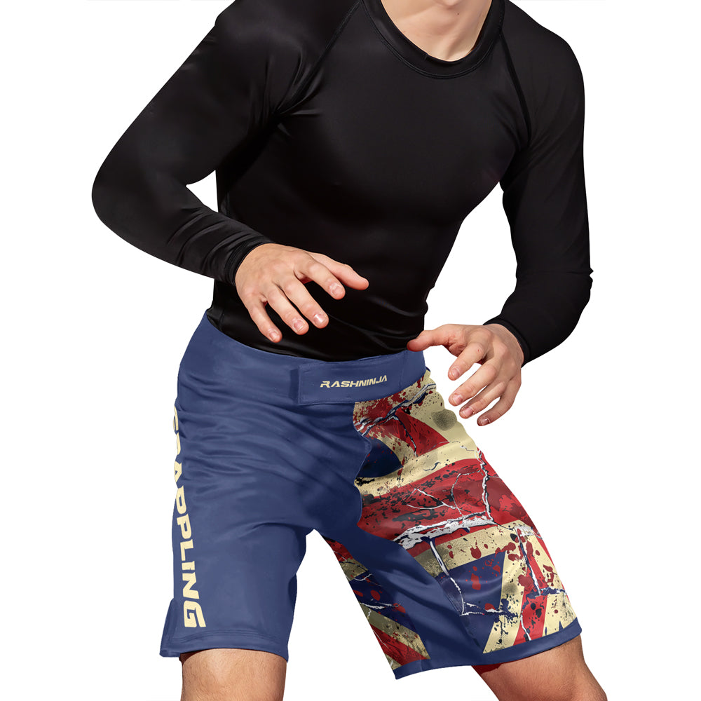 Rashninja Patriot United Kingdom Flag Men's Fight Shorts