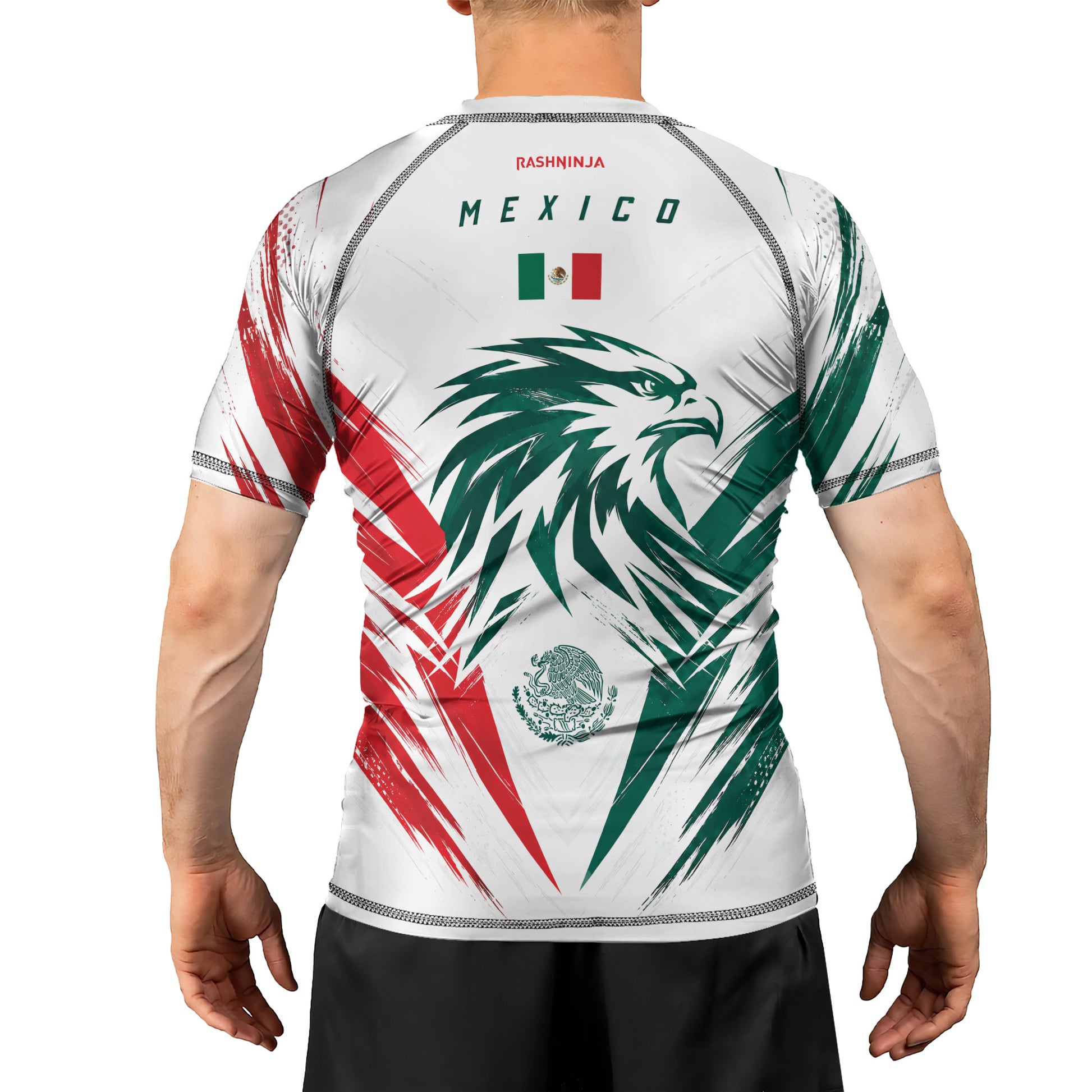 Rashninja Patriot Mexico Flag Men's Short Sleeve Rash Guard