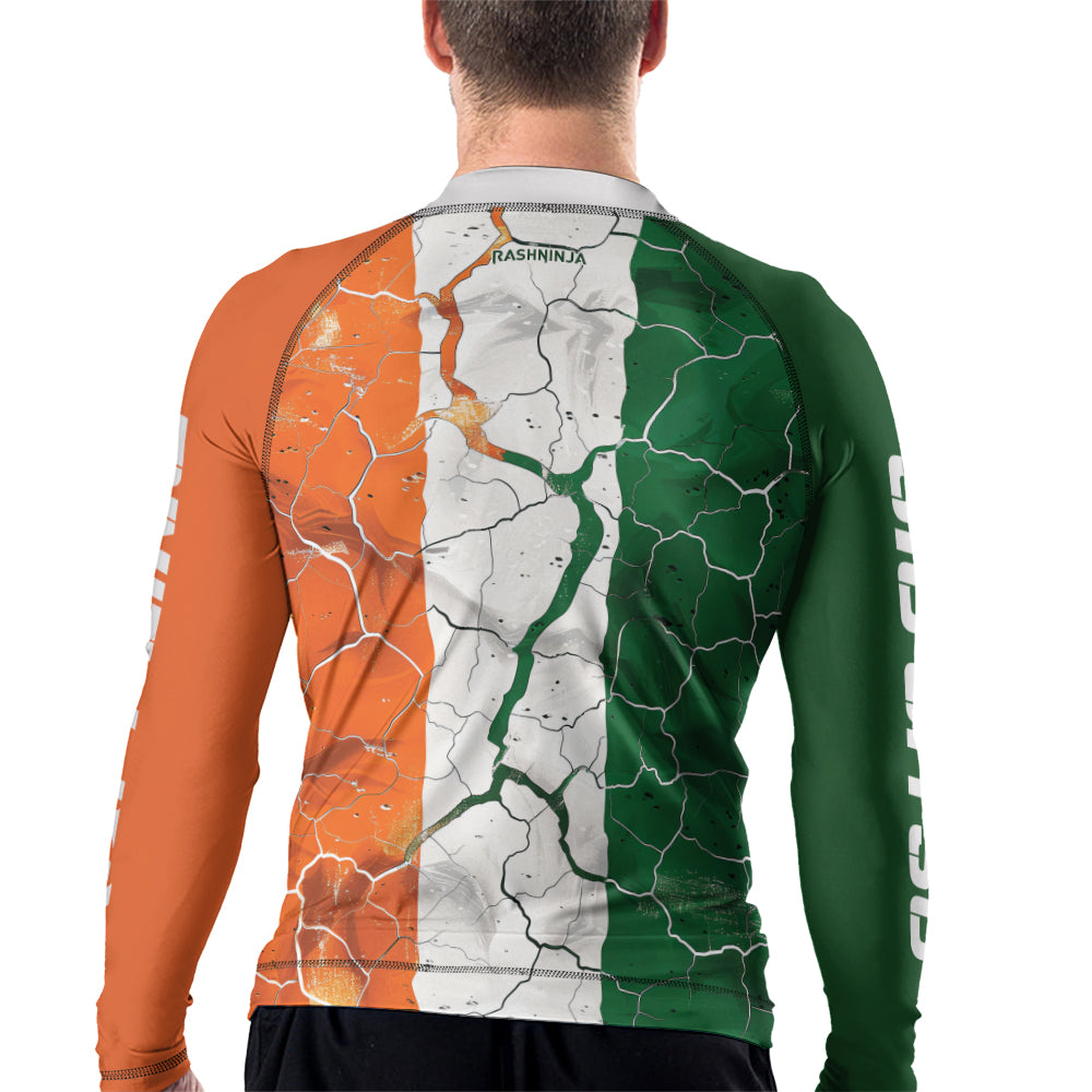Rashninja Patriot Ireland Flag Men's Long Sleeve Rash Guard