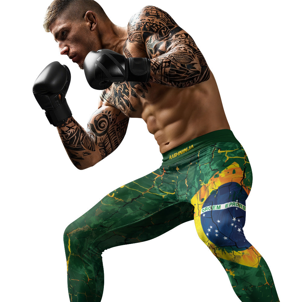 Rashninja Patriot Brazil Flag Men's Spats