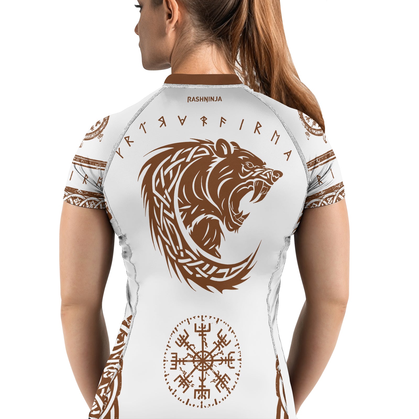 Rashninja Yggdrasil Bear Viking Women's Short Sleeve Rash Guard