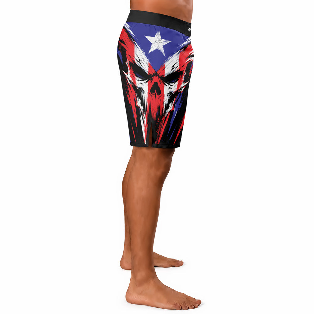 Rashninja Patriot Puerto Rico Flag Men's Fight Shorts