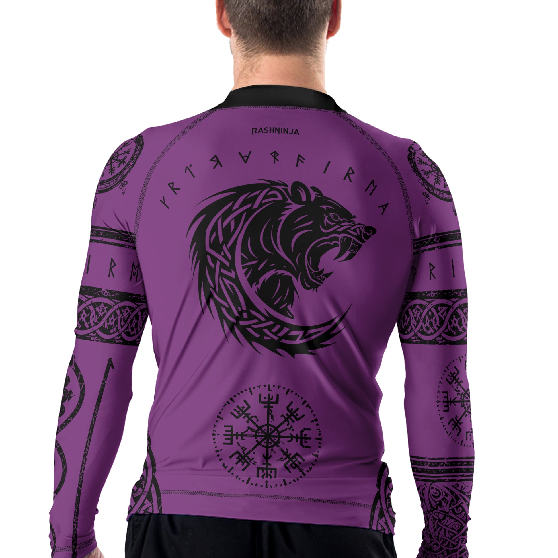 Rashninja Yggdrasil Bear Viking Men's Long Sleeve Rash Guard