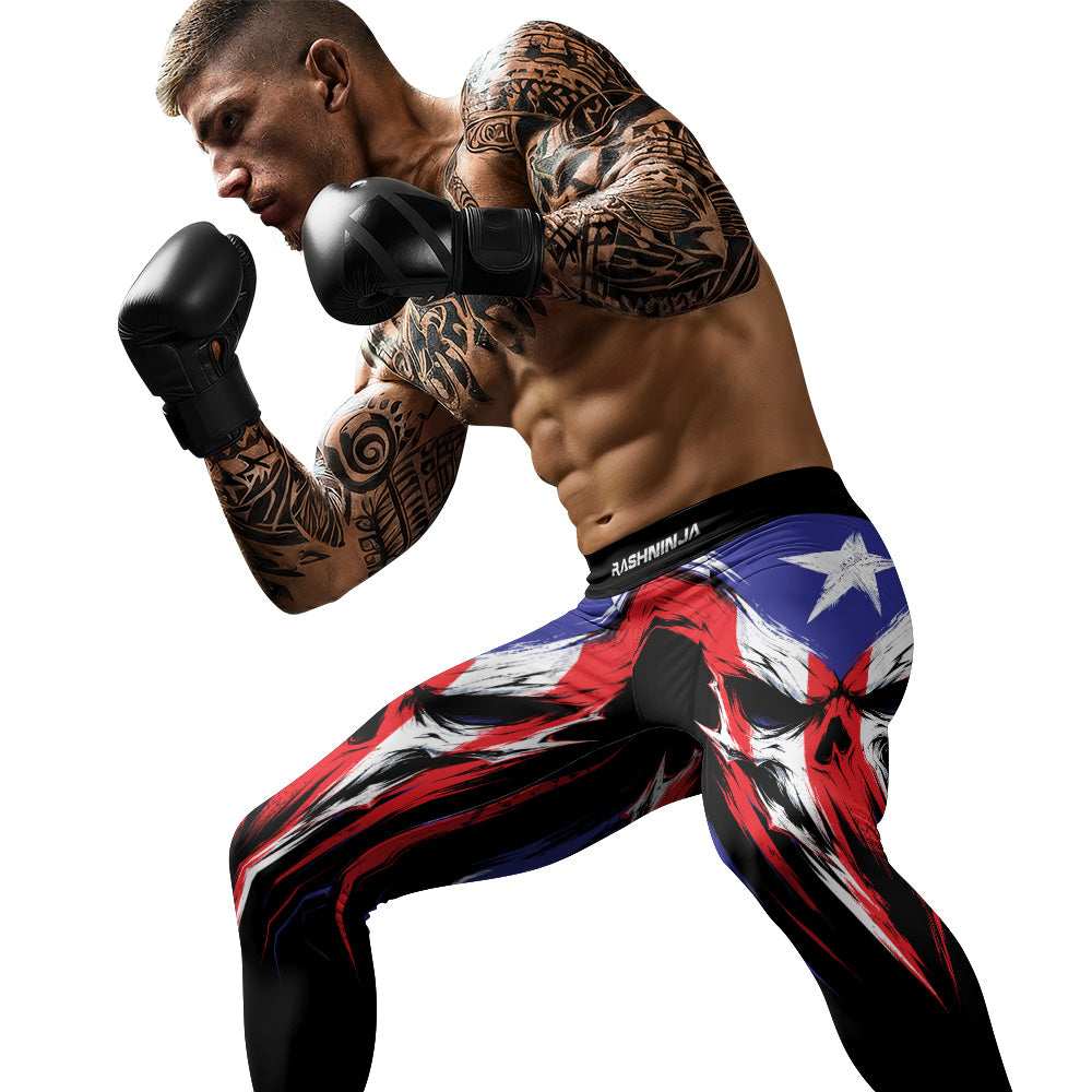 Rashninja Patriot  Puerto Rico Flag Men's Spats