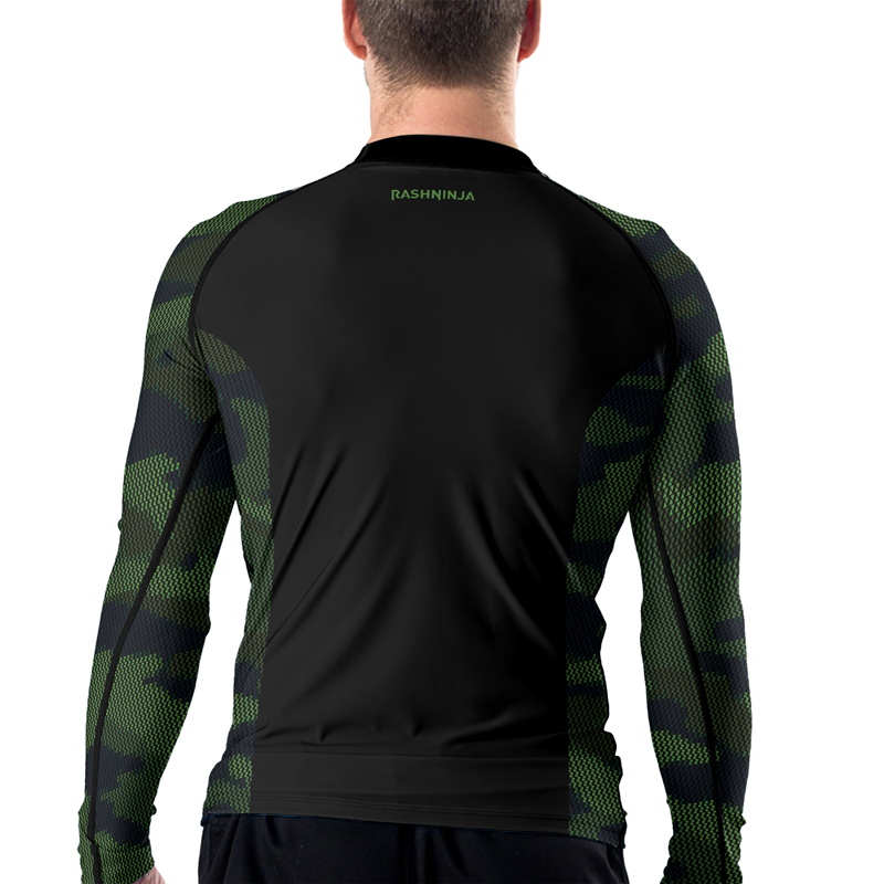 Rashninja Military Woodland Camouflage Men's Long Sleeve Rash Guard