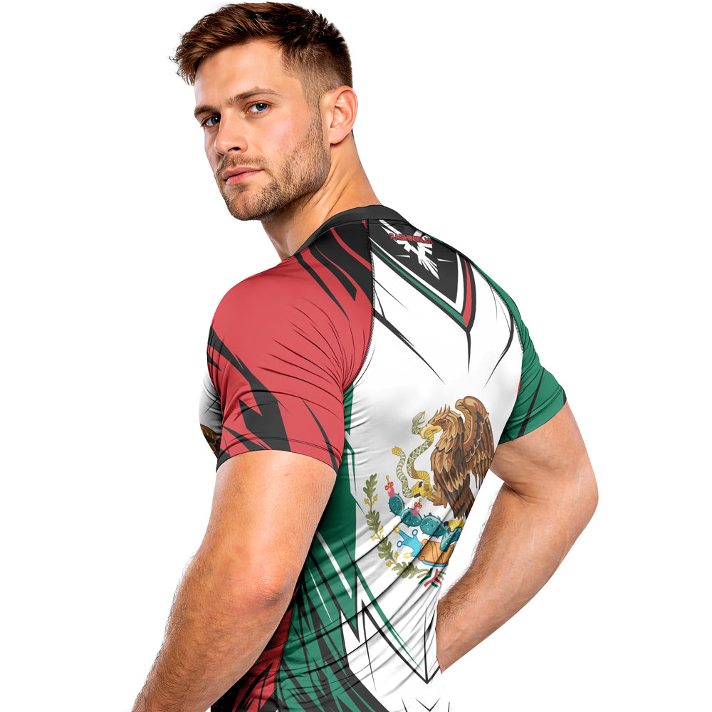Rashninja Patriot Mexico Flag Men's Short Sleeve Rash Guard