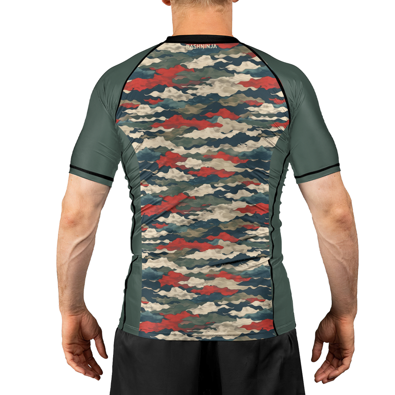 Rashninja Swiss Army Alpenflage Men's Short Sleeve Rash Guard