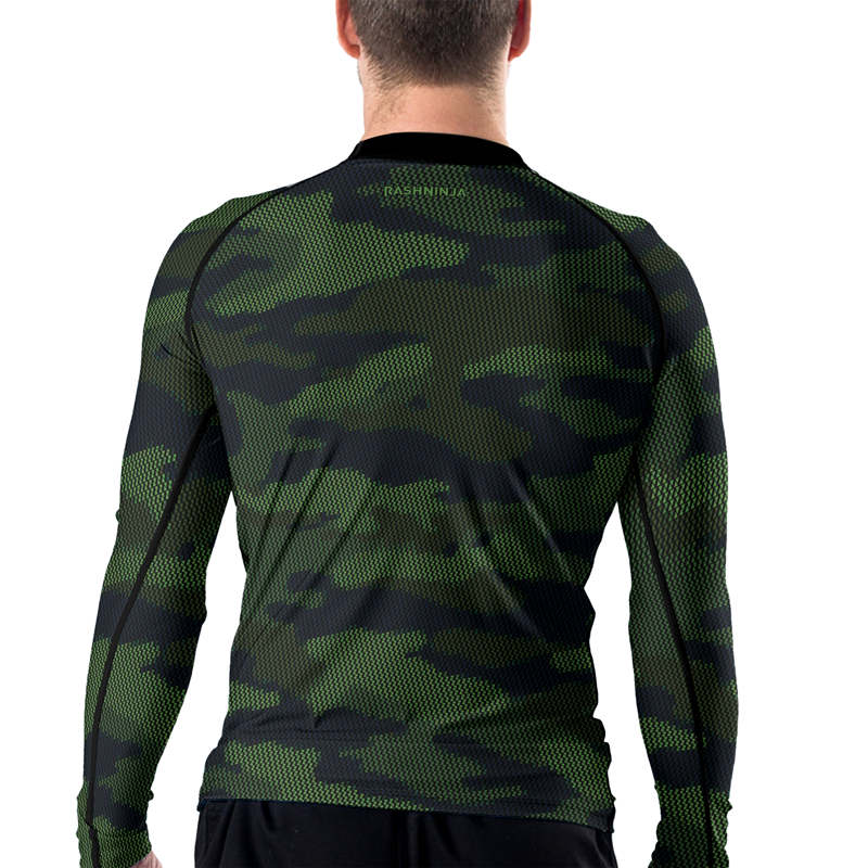 Rashninja Military Woodland Camouflage Men's Long Sleeve Rash Guard