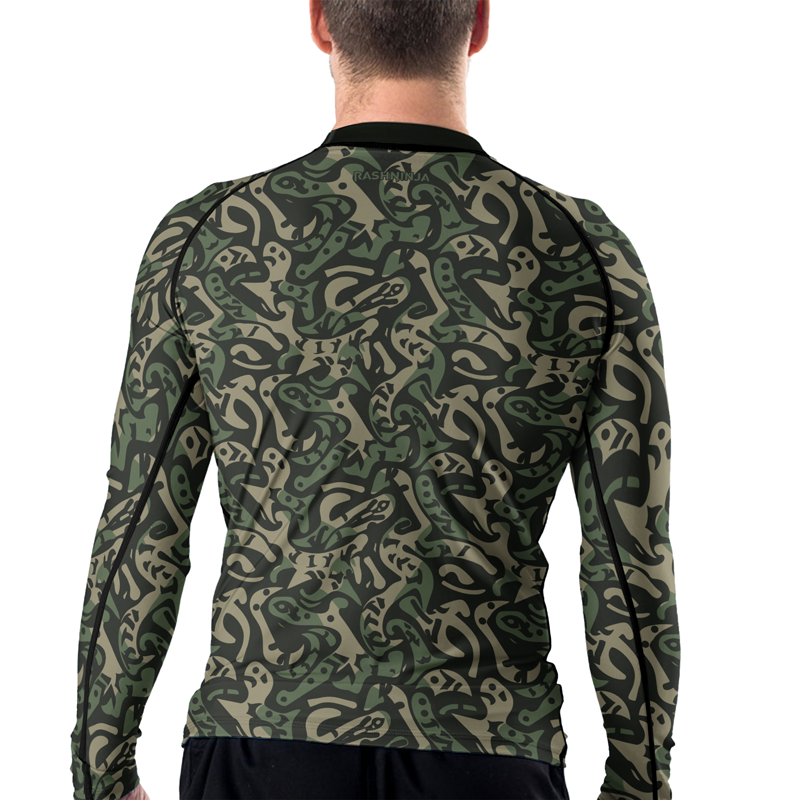 Rashninja Military Abstract Camouflage Men's Long Sleeve Rash Guard