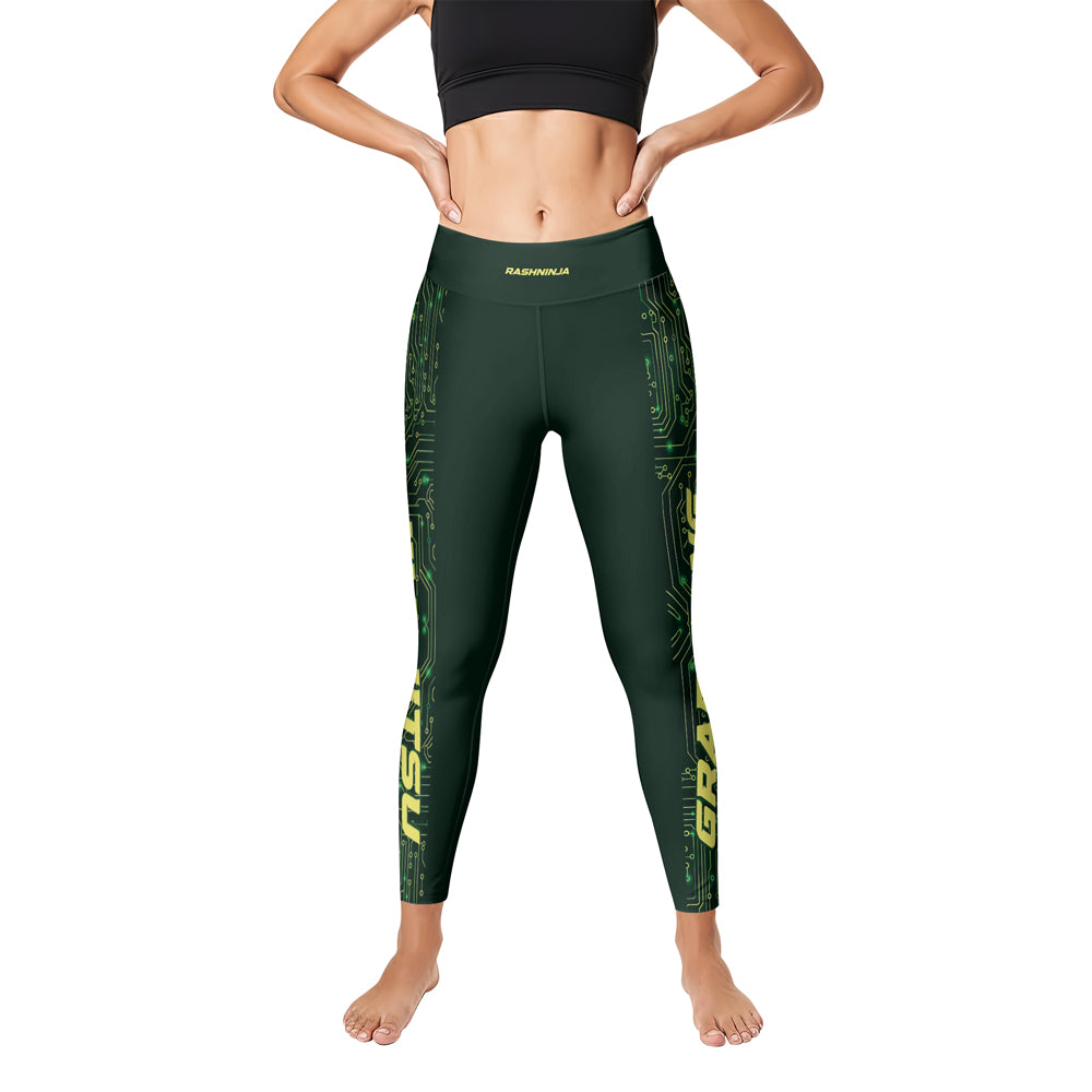 Rashninja Green Cyber Circuit Women's Leggings