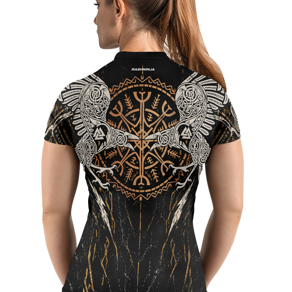 Rashninja Viking Raven Women's Short Sleeve Rash Guard