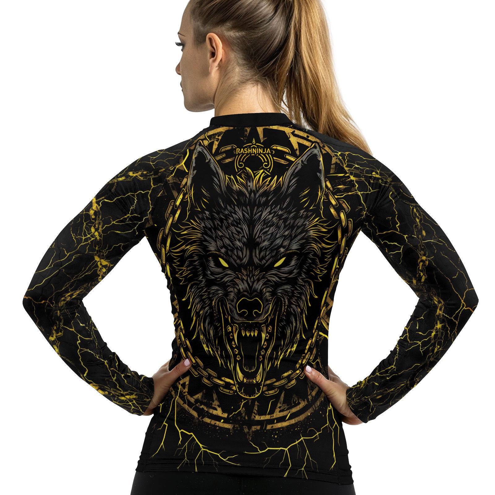 Rashninja Viking Fenrir Wol Women's Long Sleeve Rash Guard