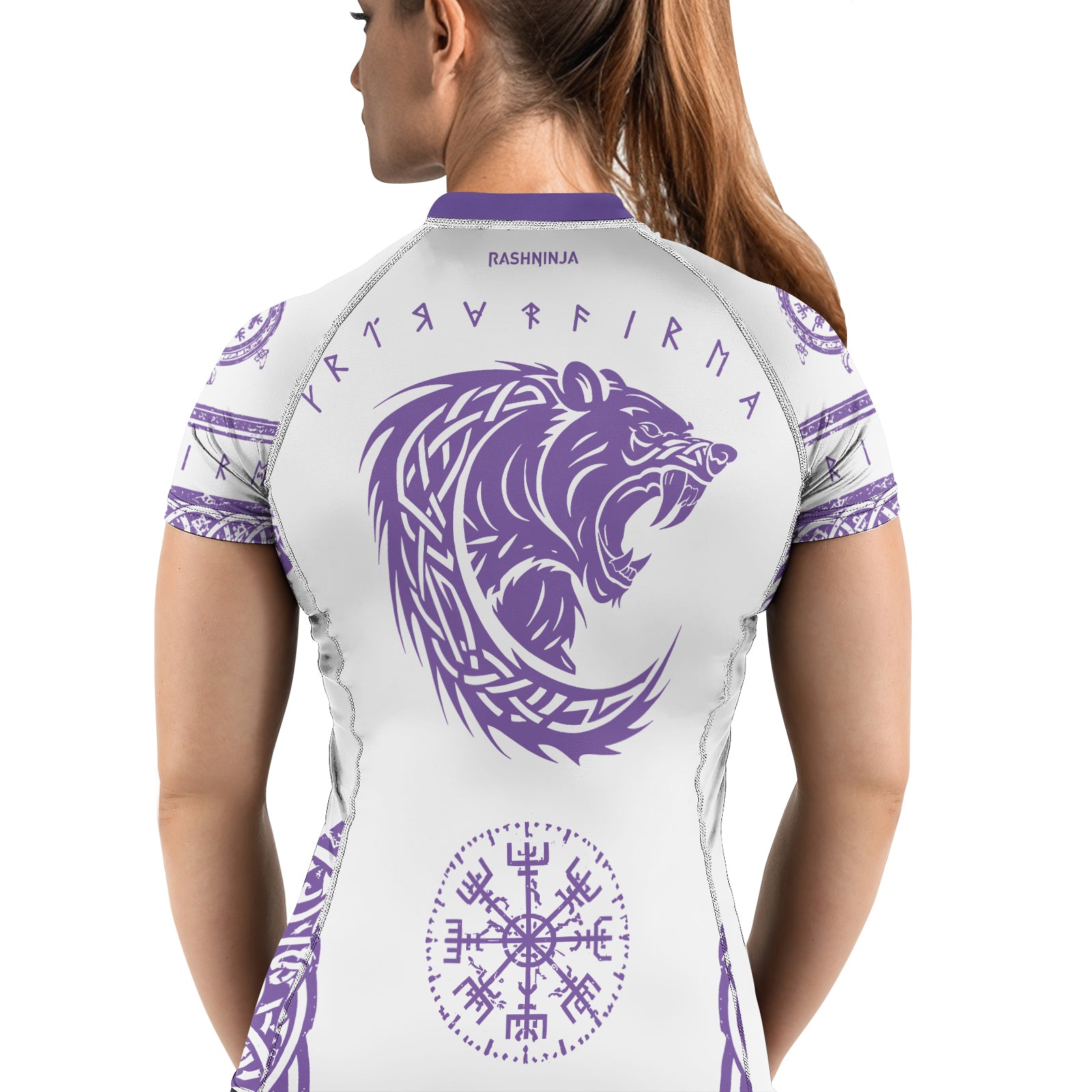Rashninja Yggdrasil Bear Viking Women's Short Sleeve Rash Guard