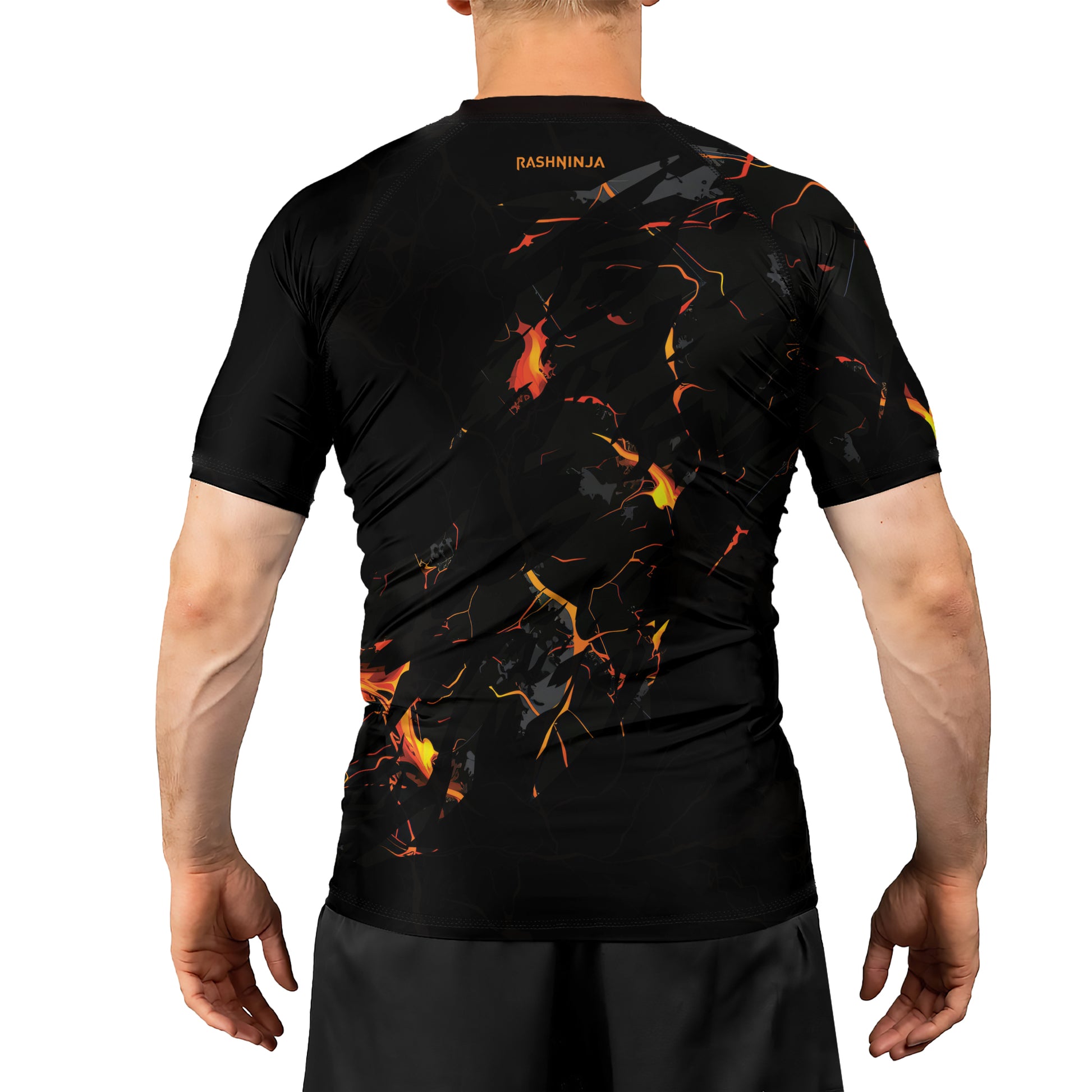 Rashninja Cyber Lava Men's Short Sleeve Rash Guard
