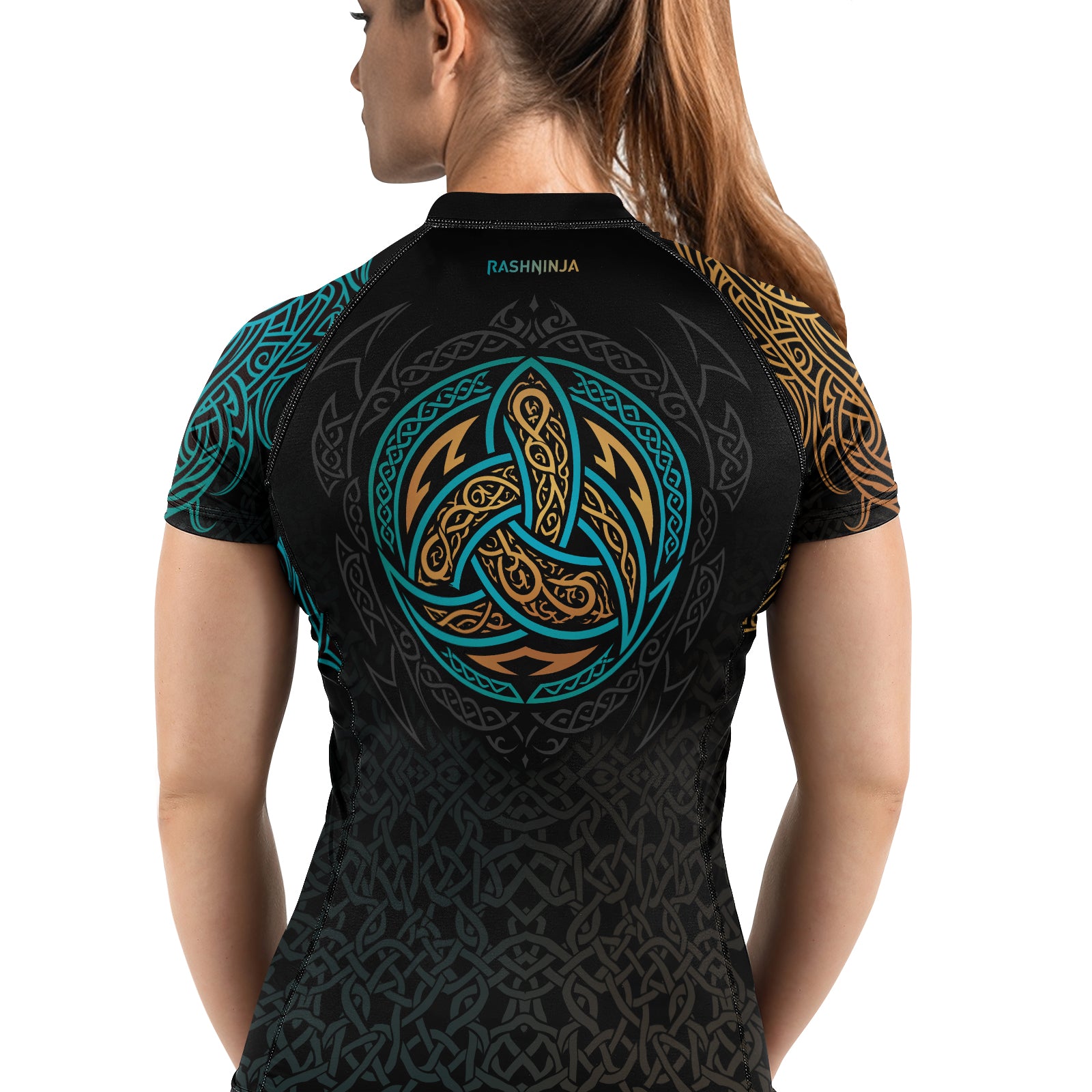 Rashninja Norse Viking Wolf Women's Short Sleeve Rash Guard