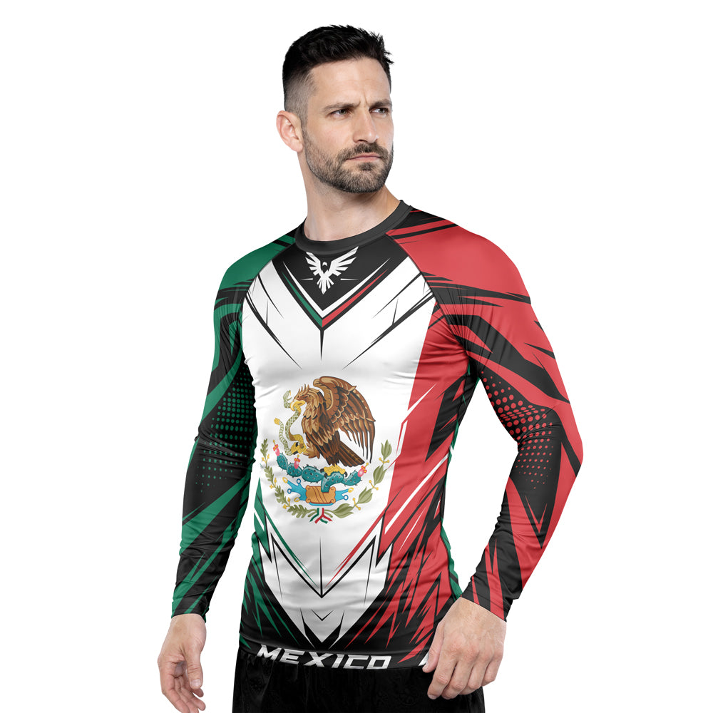 Rashninja Patriot Mexico Flag Men's Long Sleeve Rash Guard