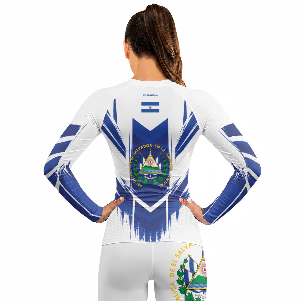 Rashninja Patriot El Salvador Flag Women's Long Sleeve Rash Guard