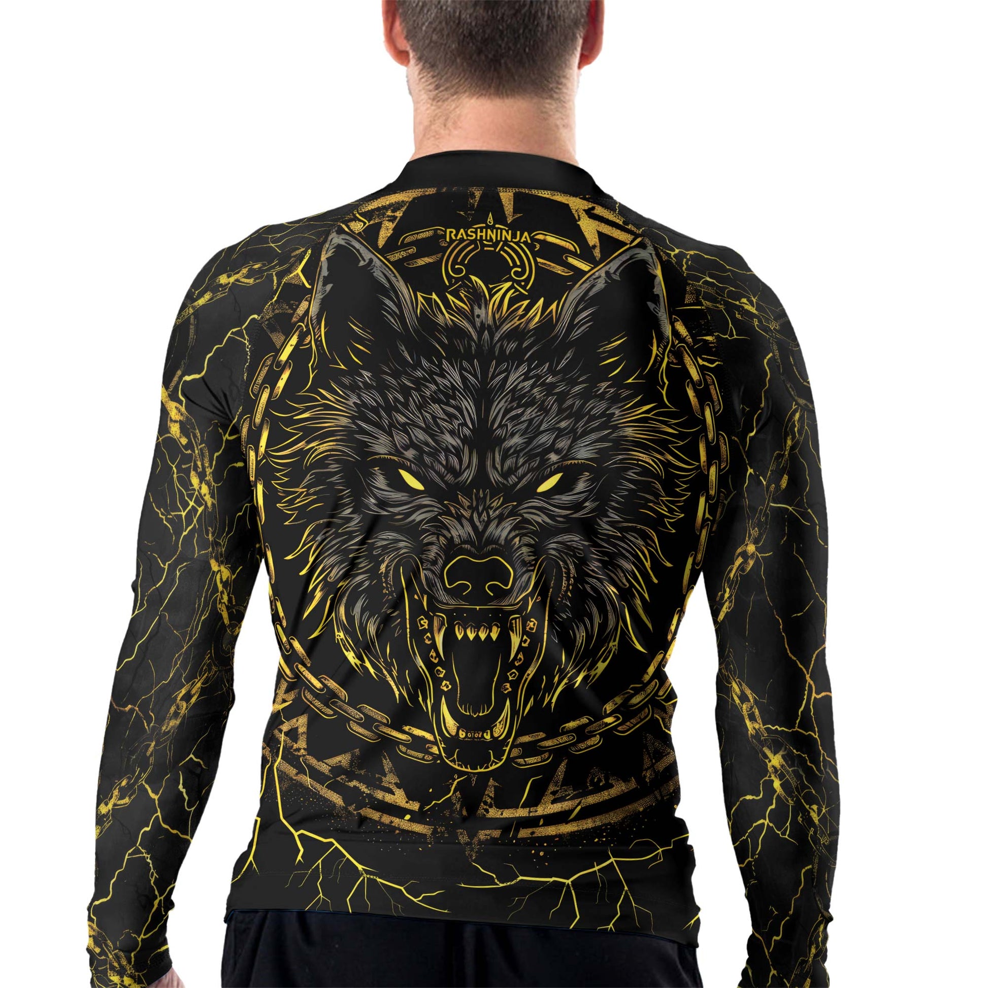 Rashninja Viking Fenrir Wol Men's Long Sleeve Rash Guard